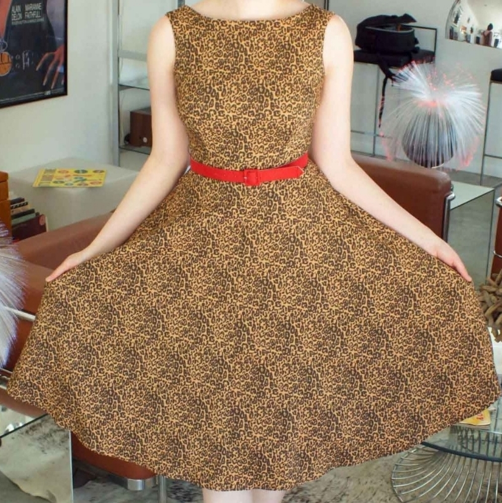 Tatyana Leopard Circle Dress XXL vintage,retro,pinup
